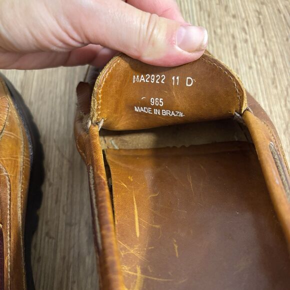 Polo Ralph Lauren Loafers Mens 11 D Brown Leather Lug Sole Tassel Kiltie Vintage main image 6